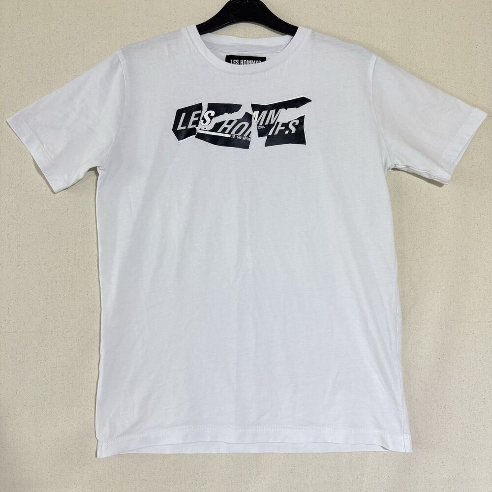 LES HOMMES Kids 14A Crewneck Cotton T Shirt, White